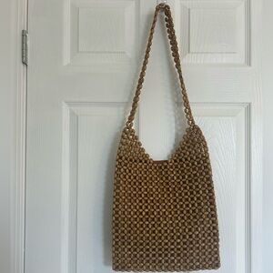 Vintage Brown Beaded Women's Bag